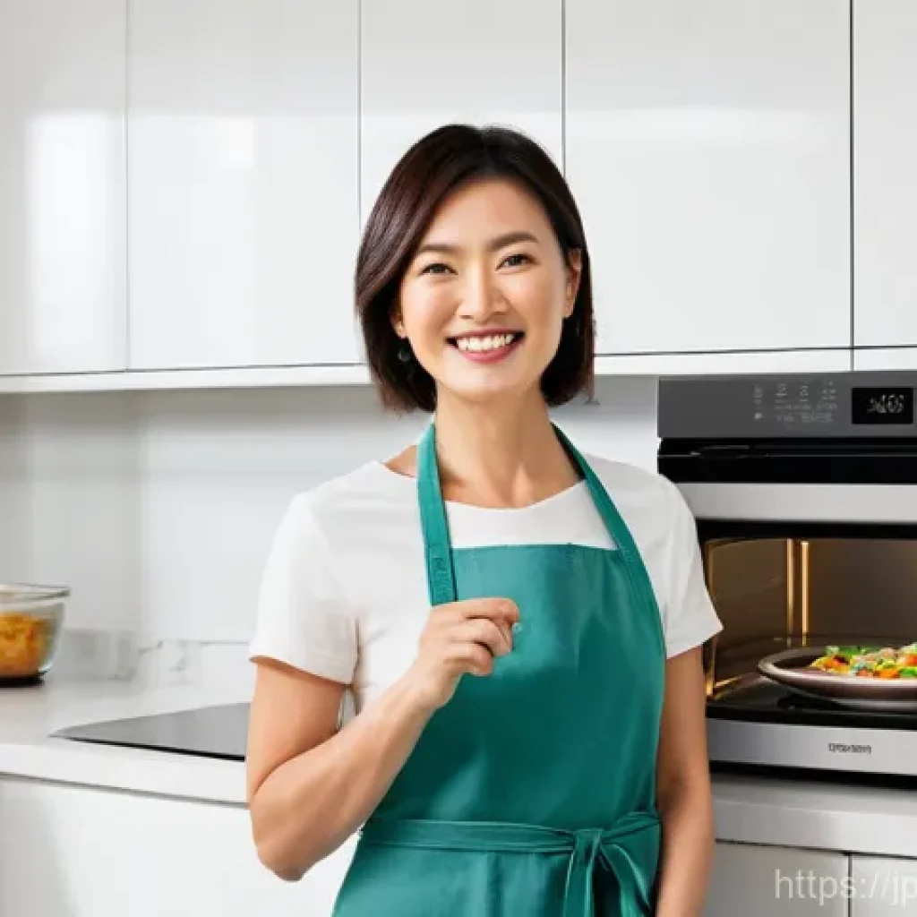 전자레인지 파워 설정 - **Prompt 1: Mastering Microwave Power Settings for Perfect Meals**
A happy Japanese woman in her...